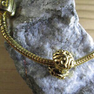 Antiqued Gold Plated Sterling Silver Ornament Spacer European Charm